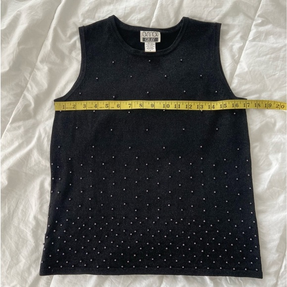 Vintage silk blend beaded tank top size S - Picture 5 of 7